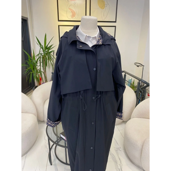 NUSS TRENÇ LACİVERT