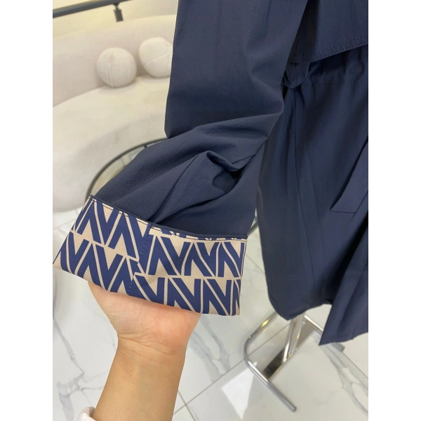 NUSS TRENÇ LACİVERT