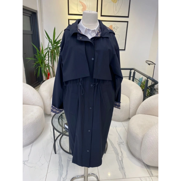 NUSS TRENÇ LACİVERT