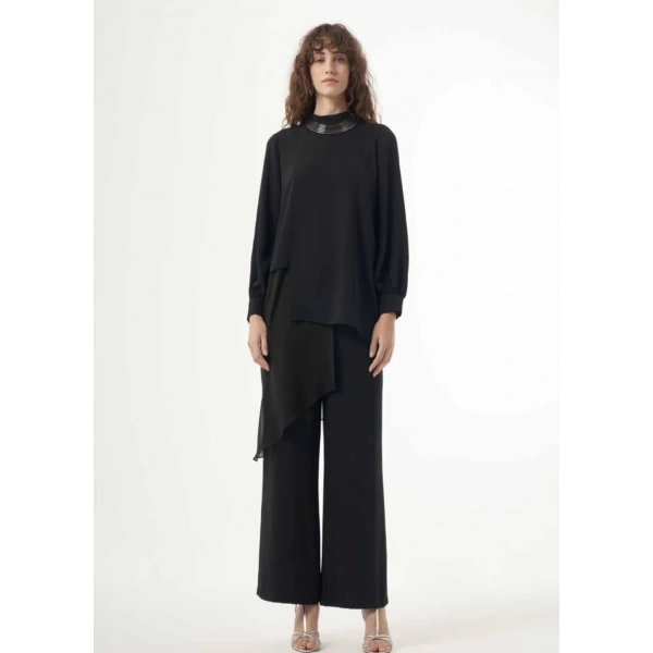 NUSS TÜLLÜ TAKIM SİYAH