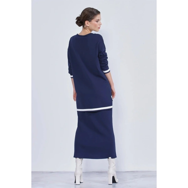 Nuss tunik kol çizgili dar etekli tkm