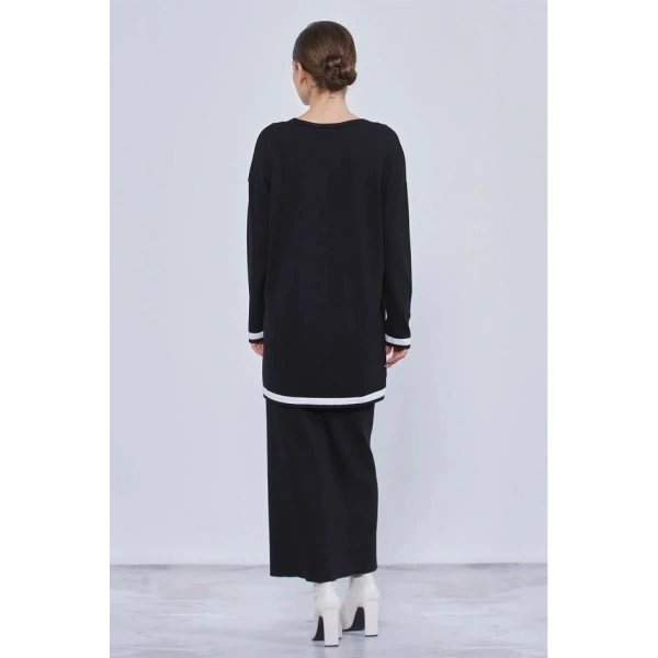 Nuss tunik kol çizgili dar etekli tkm