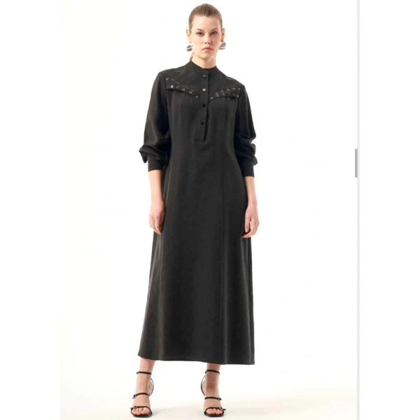 Nuss Zımba Detaylı Elbise KEKİK