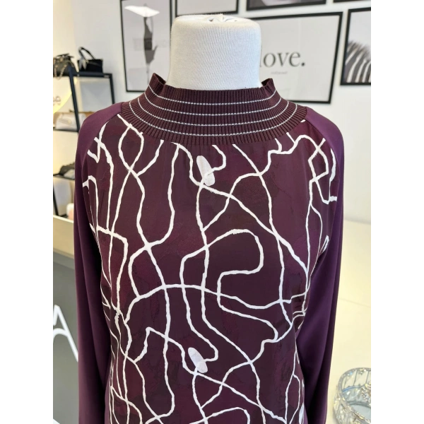 Orhan Store Desenli Bordo Tunik