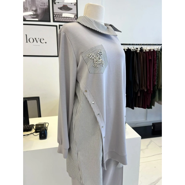 Orhan Store Gri Pantolonlu Takım