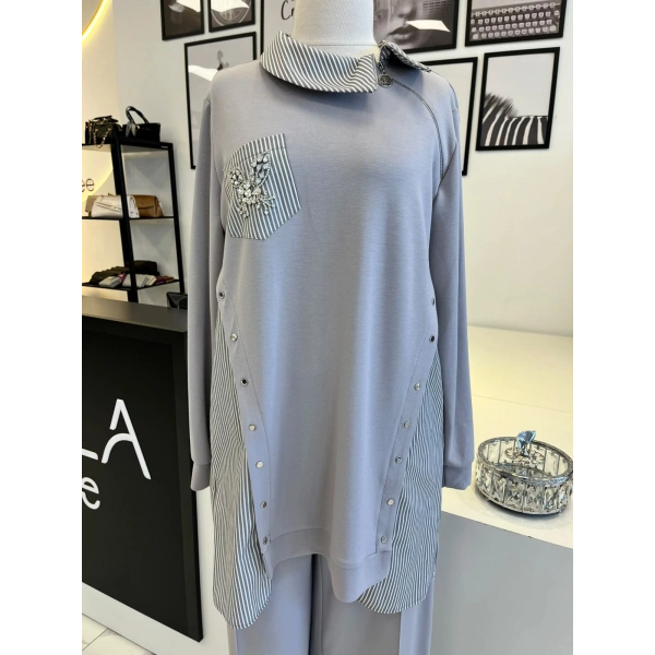 Orhan Store Gri Pantolonlu Takım
