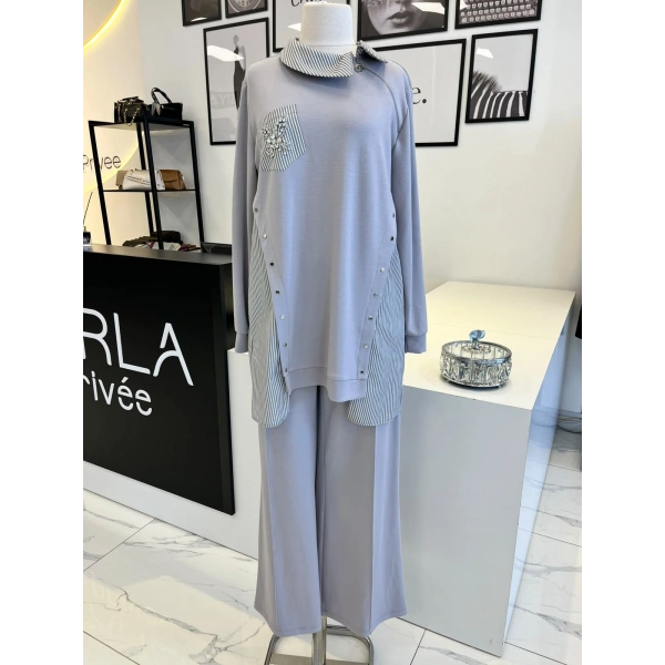 Orhan Store Gri Pantolonlu Takım