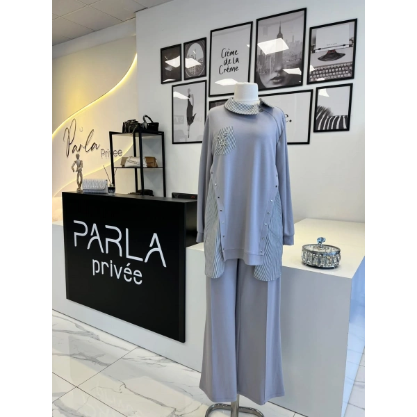 Orhan Store Gri Pantolonlu Takım