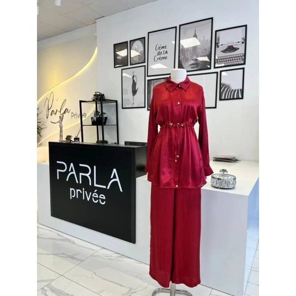 Otto Desigen Belden Büzgülü Pantolonlu Takım