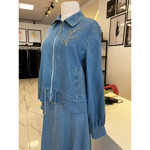 OTTO DESİGEN Denim Taşlı Etekli Takım