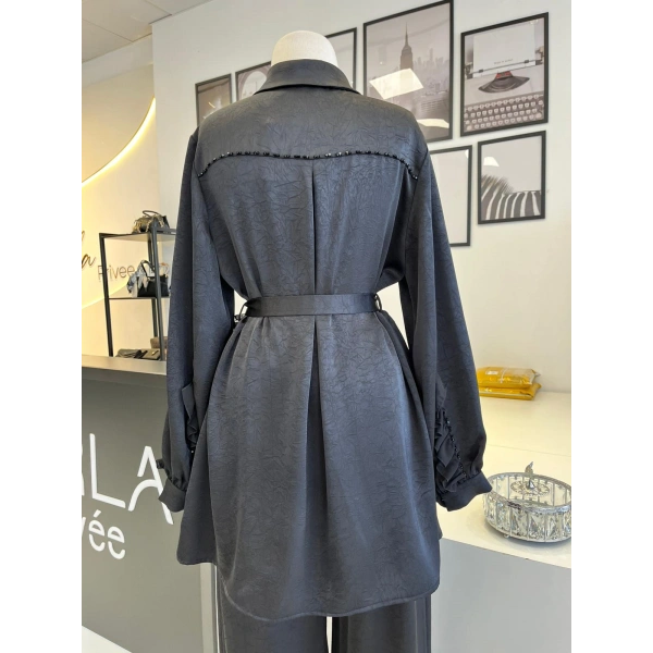 Otto Desigen İşlemeli Pantolonlu Takım