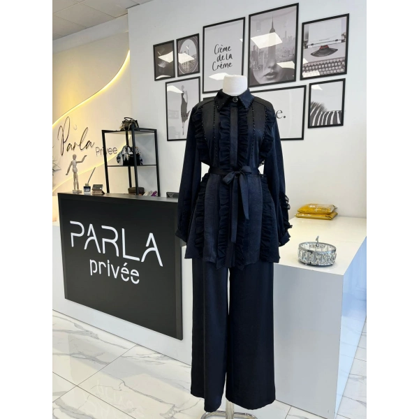 Otto Desigen İşlemeli Pantolonlu Takım