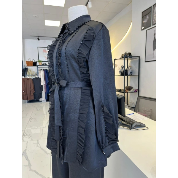 Otto Desigen İşlemeli Pantolonlu Takım