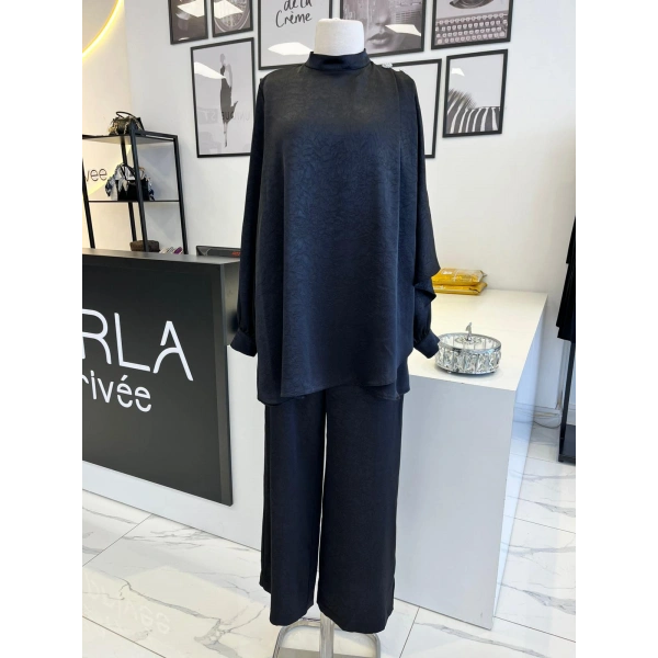 Otto Desigen Omuzdan Düğmeli Pantolonlu Tunik Takım