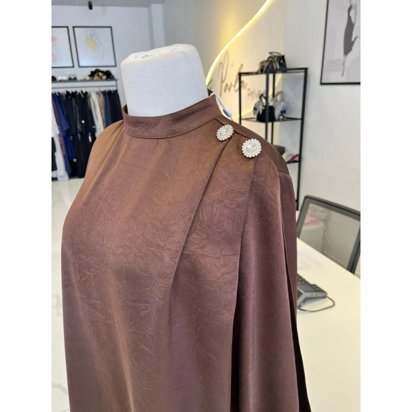 Otto Desigen Omuzdan Düğmeli Pantolonlu Tunik Takım