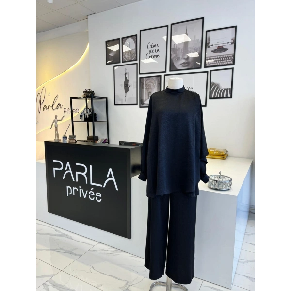 Otto Desigen Omuzdan Düğmeli Pantolonlu Tunik Takım