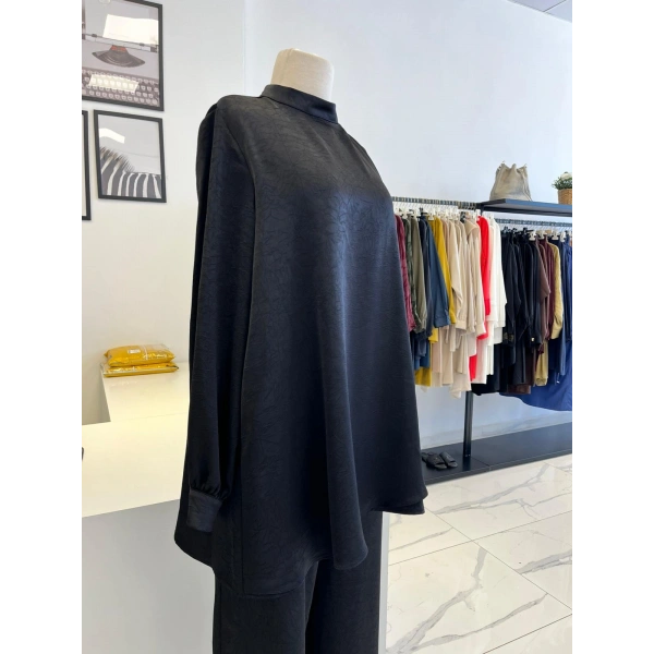Otto Desigen Omuzdan Düğmeli Pantolonlu Tunik Takım