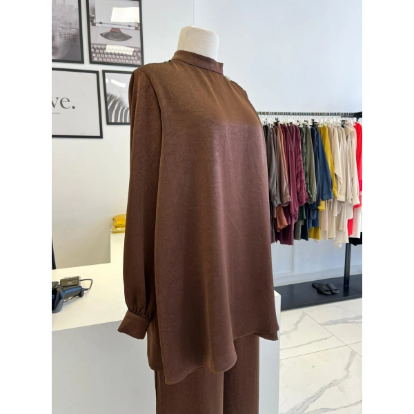 Otto Desigen Omuzdan Düğmeli Pantolonlu Tunik Takım