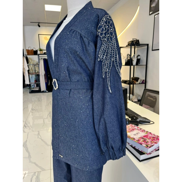 Otto Desigen Omuzdan Taşlı Üçlü Takım