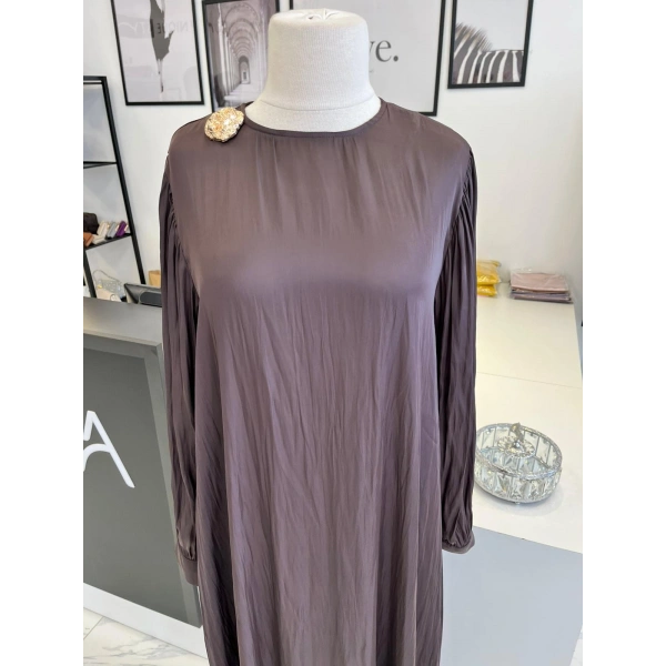 Pearly Collection Broş Detaylı Elbise