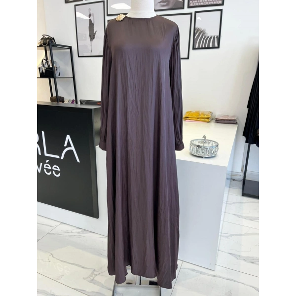 Pearly Collection Broş Detaylı Elbise