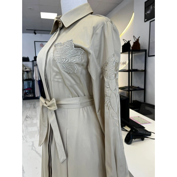 PEARLY Collection Nakışlı Poplin Elbise