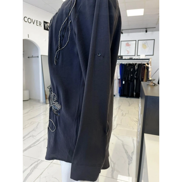 Saloon Siyah Taşlı Gömlek
