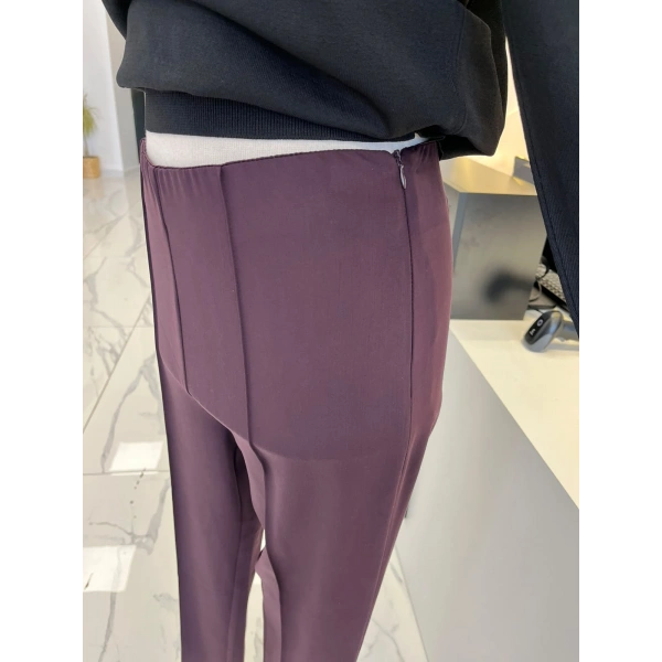 Sentez Önü Nervürlü Dar Paça Pantolon