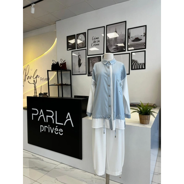 SENTEZ Paçası Kapsüllü Şalvar Pantolon