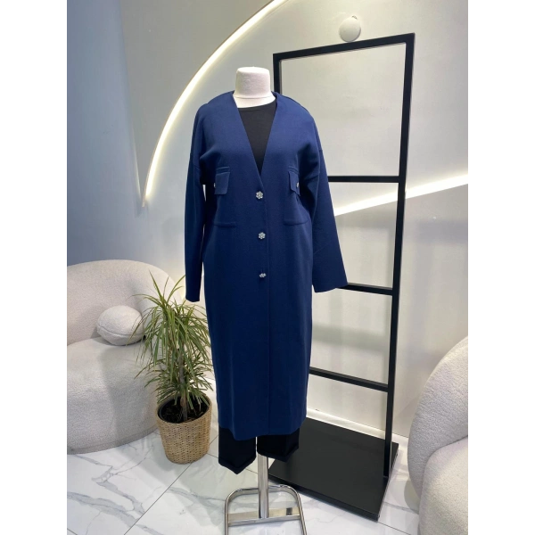 TIĞ TRİKO ÇİÇEK DÜĞMELİ