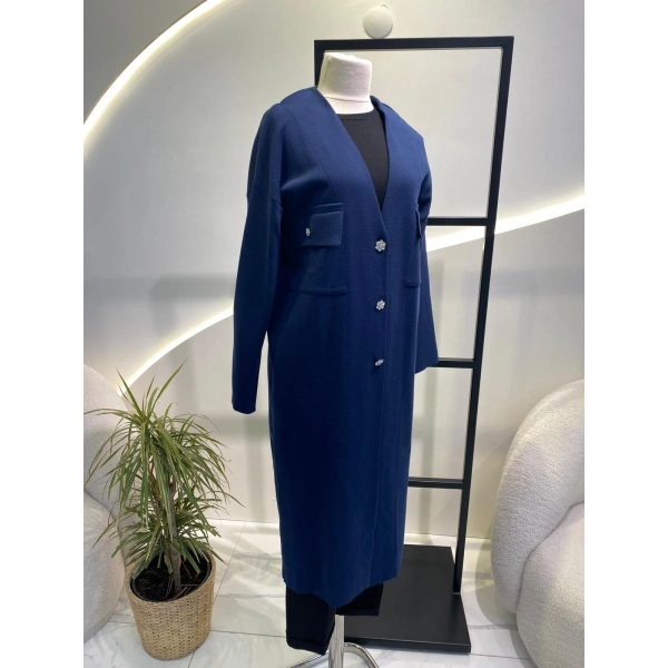 TIĞ TRİKO ÇİÇEK DÜĞMELİ