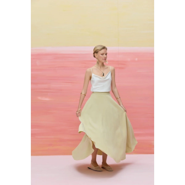 BOOD Volanlı Tencel  Etek