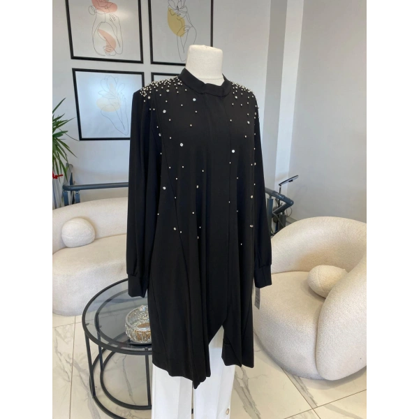 DULE BÜYÜK BEDEN YAKALI TAŞLI KAP