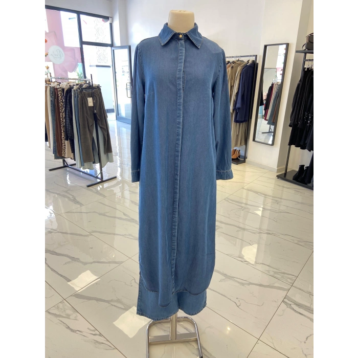 ALLDAY GİZLİ PATLI UZUN KOT GÖMLEK