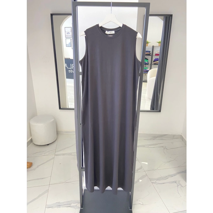 ALLDAY LİKRALI KOLSUZ İÇLİK ELBİSE SİYAH