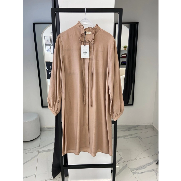 ALLDAY YAKASI FIRFIRLI UZUN GÖMLEK