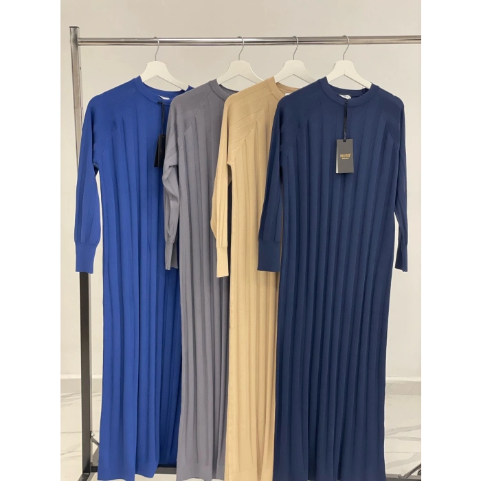 ÇİZGİ DOKULU NUSS ELBİSE