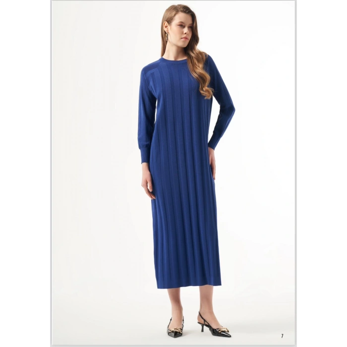 ÇİZGİ DOKULU NUSS ELBİSE