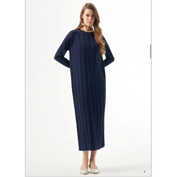 ÇİZGİ DOKULU NUSS ELBİSE