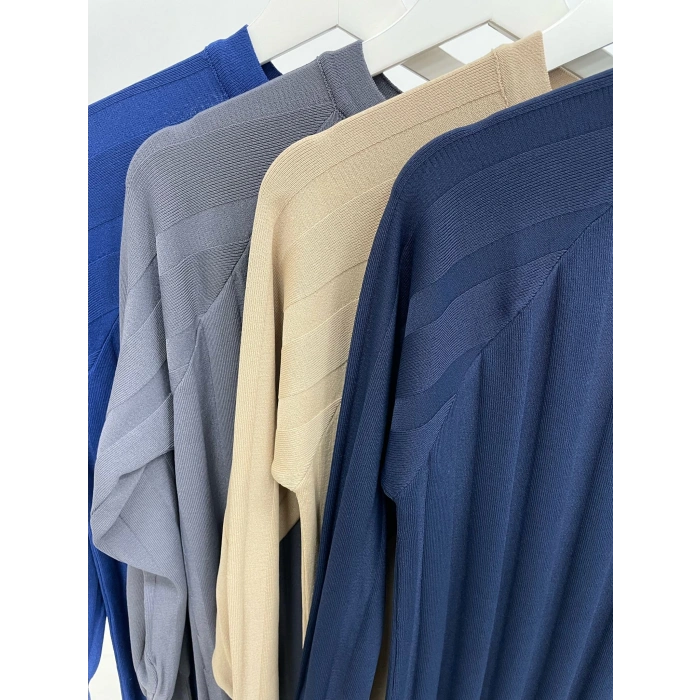 ÇİZGİ DOKULU NUSS ELBİSE