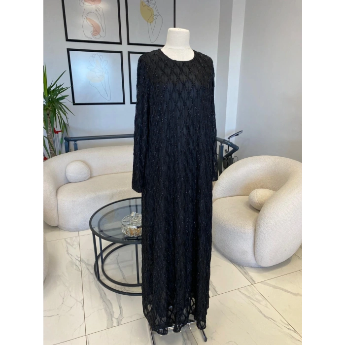 DULE BÜYÜK BEDEN SİMLİ ELBİSE