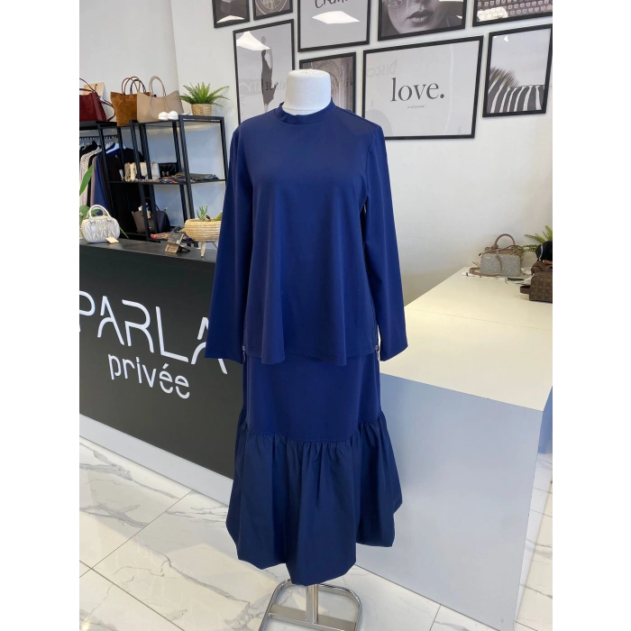 NURCAN ÇETİN BALON ETEKLİ TAKIM LACİVERT