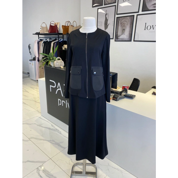 NURCAN ÇETİN CEKET TAKIM SİYAH