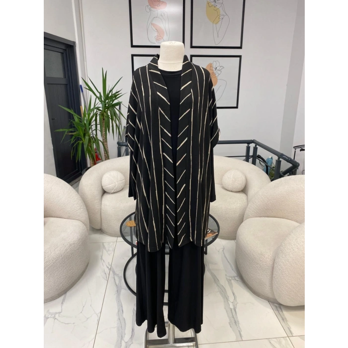 NURCAN ÇETİN ÇİZGİLİ ÜÇLÜ TAKIM