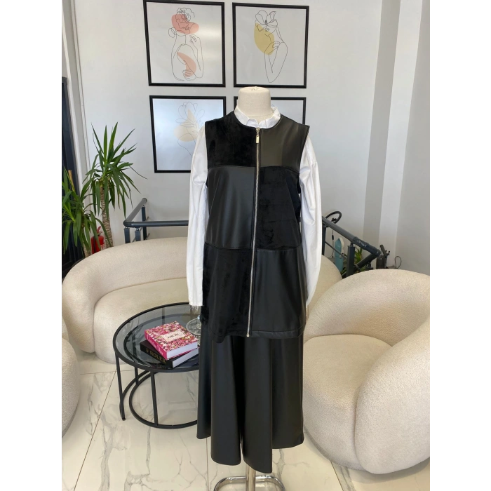 nurcan çetin deri yelekli takım