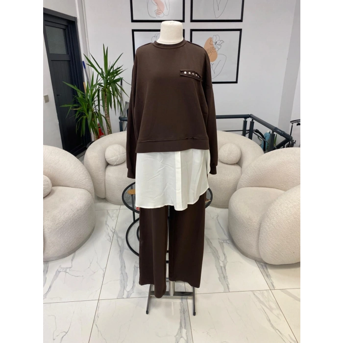 NURCAN ÇETİN GÖMLEK DETAYLI TAKIM