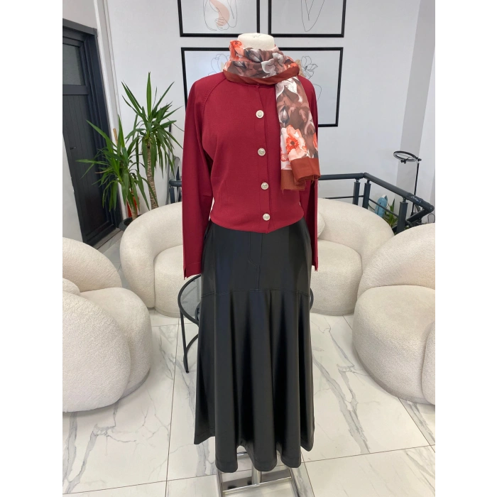 NURCAN ÇETİN SİYAH DERİ ETEK