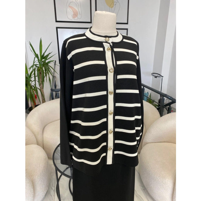 NURCAN ÇETİN TAKIM Hırkası Çizgili