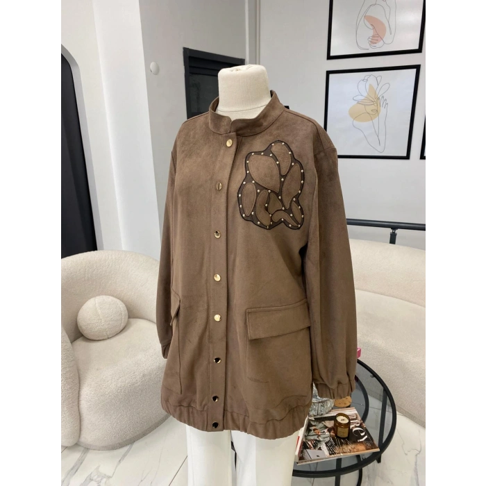 NUSS ÇİÇEK DETAYLI SÜET KAP