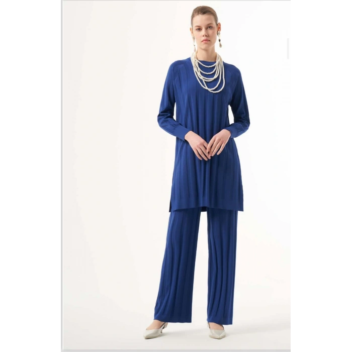 NUSS ÇİZGİ DOKULU PANTOLON TUNİK TAKIM